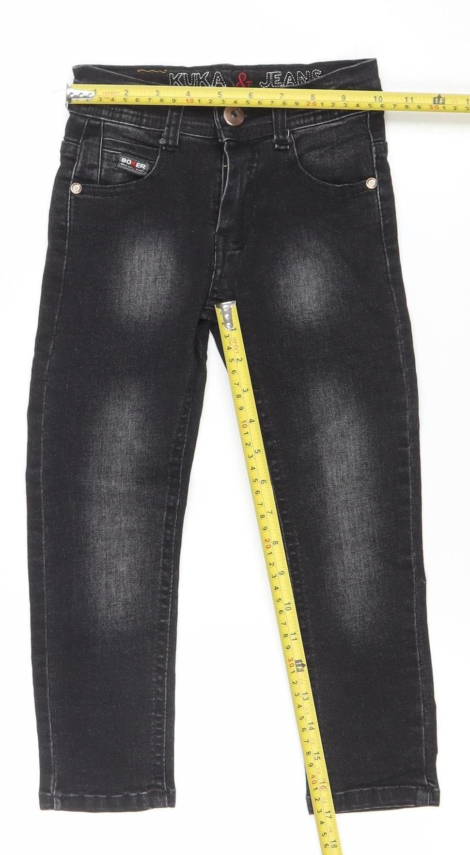 Kuka & Jeans Boys Black Straight Denim Jeans Size 20 Regular Fit