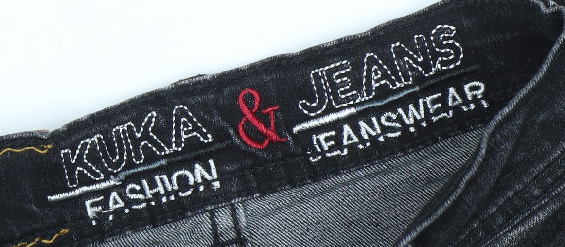 Kuka & Jeans Boys Black Straight Denim Jeans Size 20 Regular Fit
