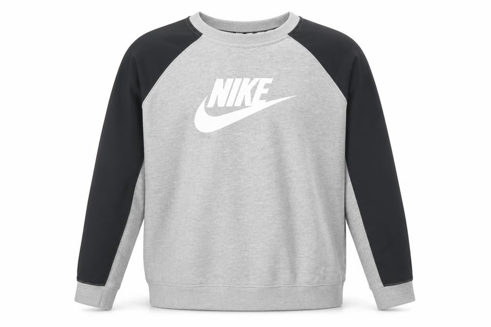 Nike Boys Grey & Black Crew Neck Sweatshirt XL Graphic Print Pullover