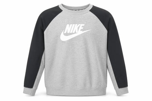 Nike Boys Grey & Black Crew Neck Sweatshirt XL Graphic Print Pullover