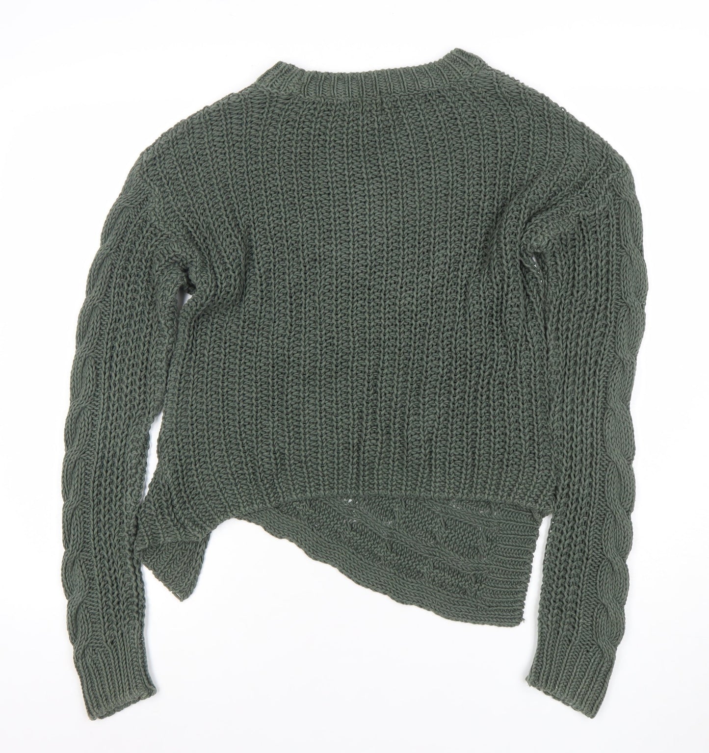 River Island Women’s Green Chunky Cable-Knit Jumper UK 6