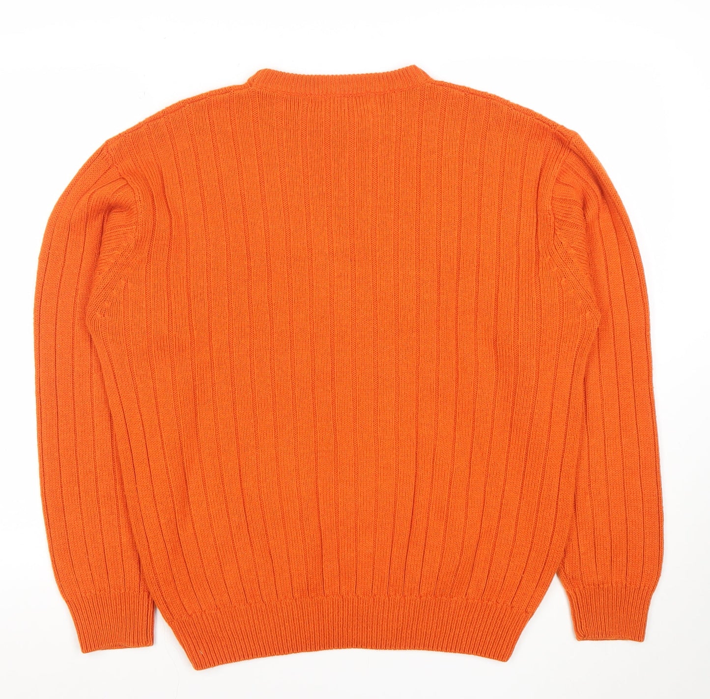 Stormylife Sportswear Women's Orange Ribbed Crew Neck Pullover Jumper Size L