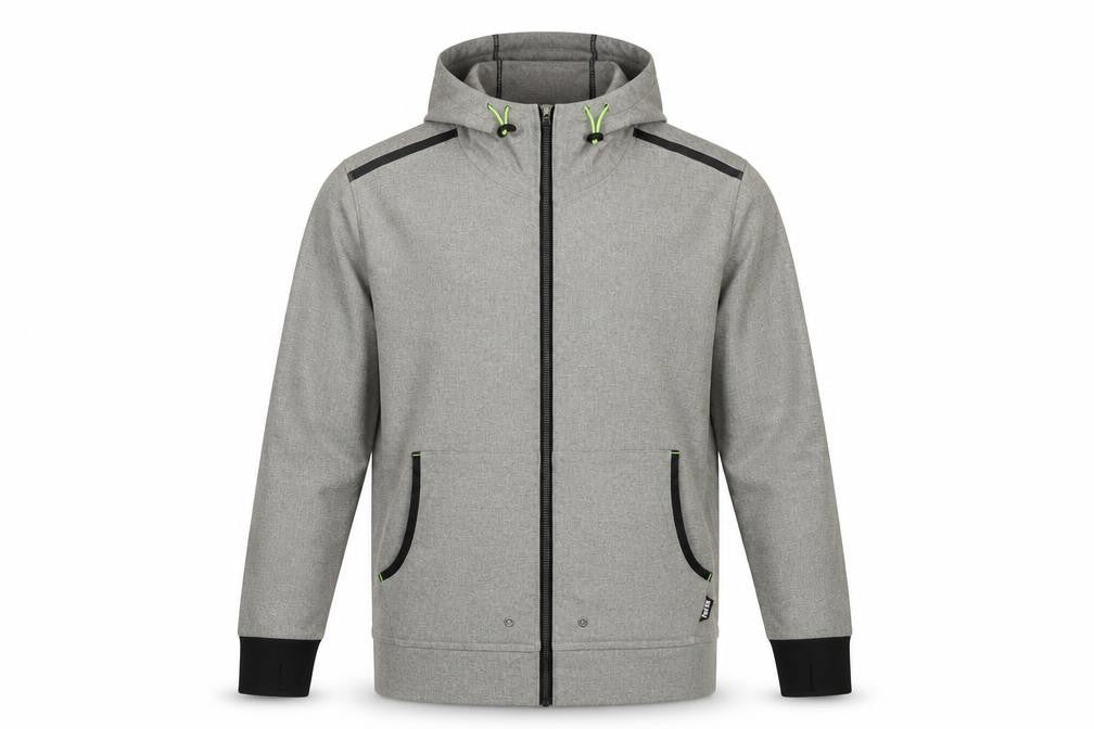 Find-Out Men's Grey Softshell Hooded Windbreaker Jacket Size M