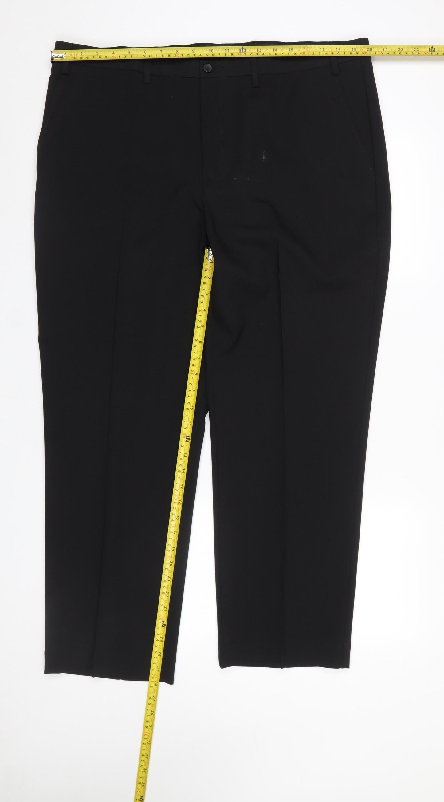 F&F Black Tailoring Mens 40/29 Dress Pants Polyester Classic Fit