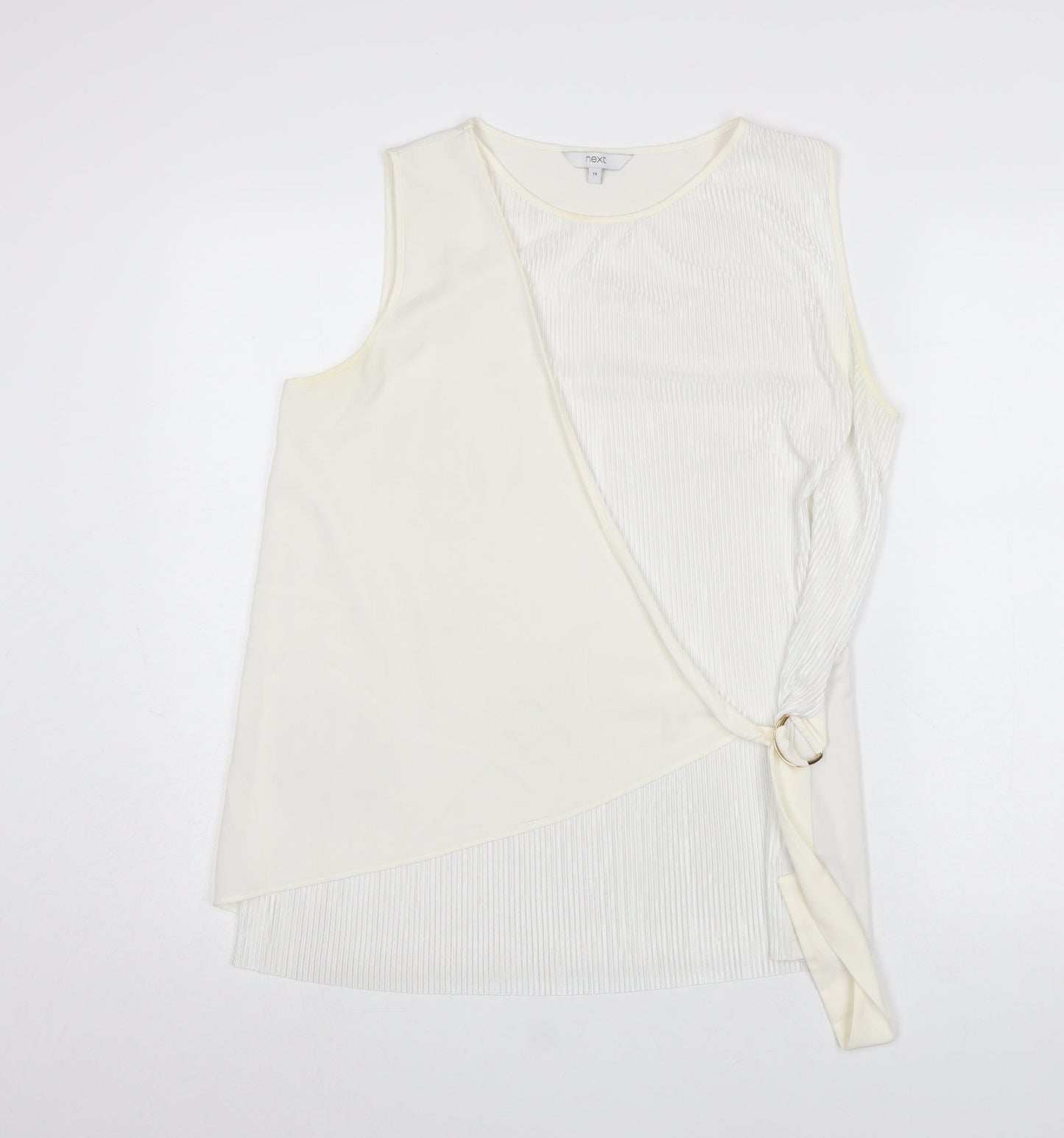 Next Women’s Ivory Wrap Buckle Sleeveless Blouse Size 14