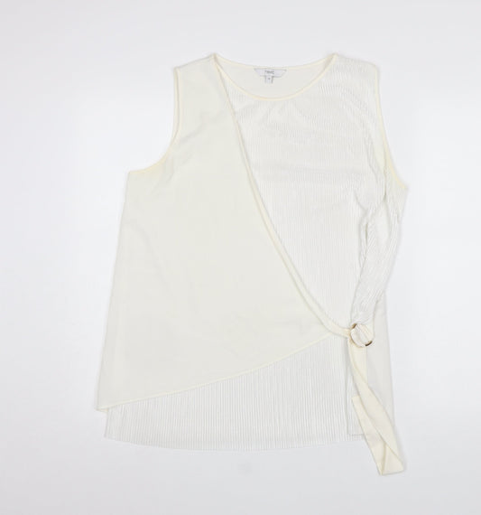 Next Women’s Ivory Wrap Buckle Sleeveless Blouse Size 14