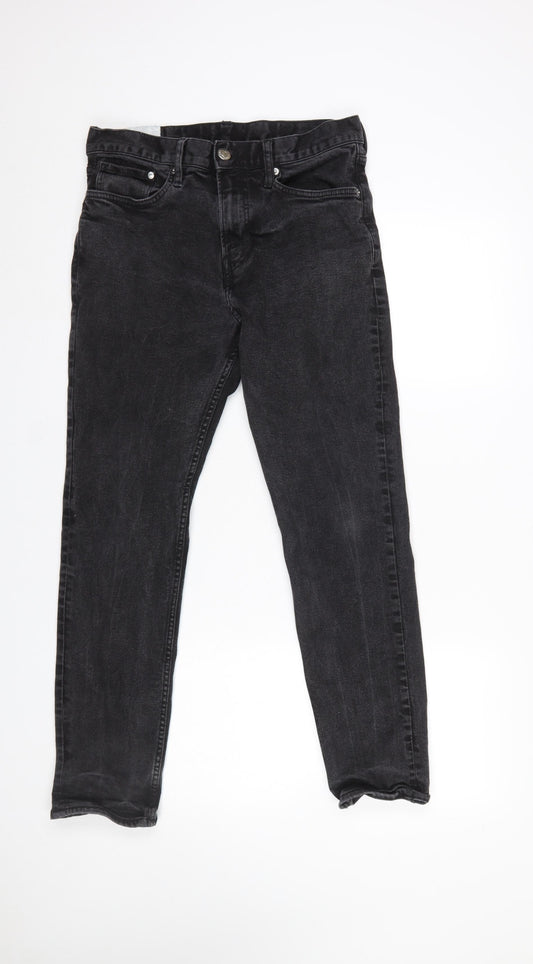 H&M Men's Black Slim Fit Jeans 31x30 Denim Mid Rise