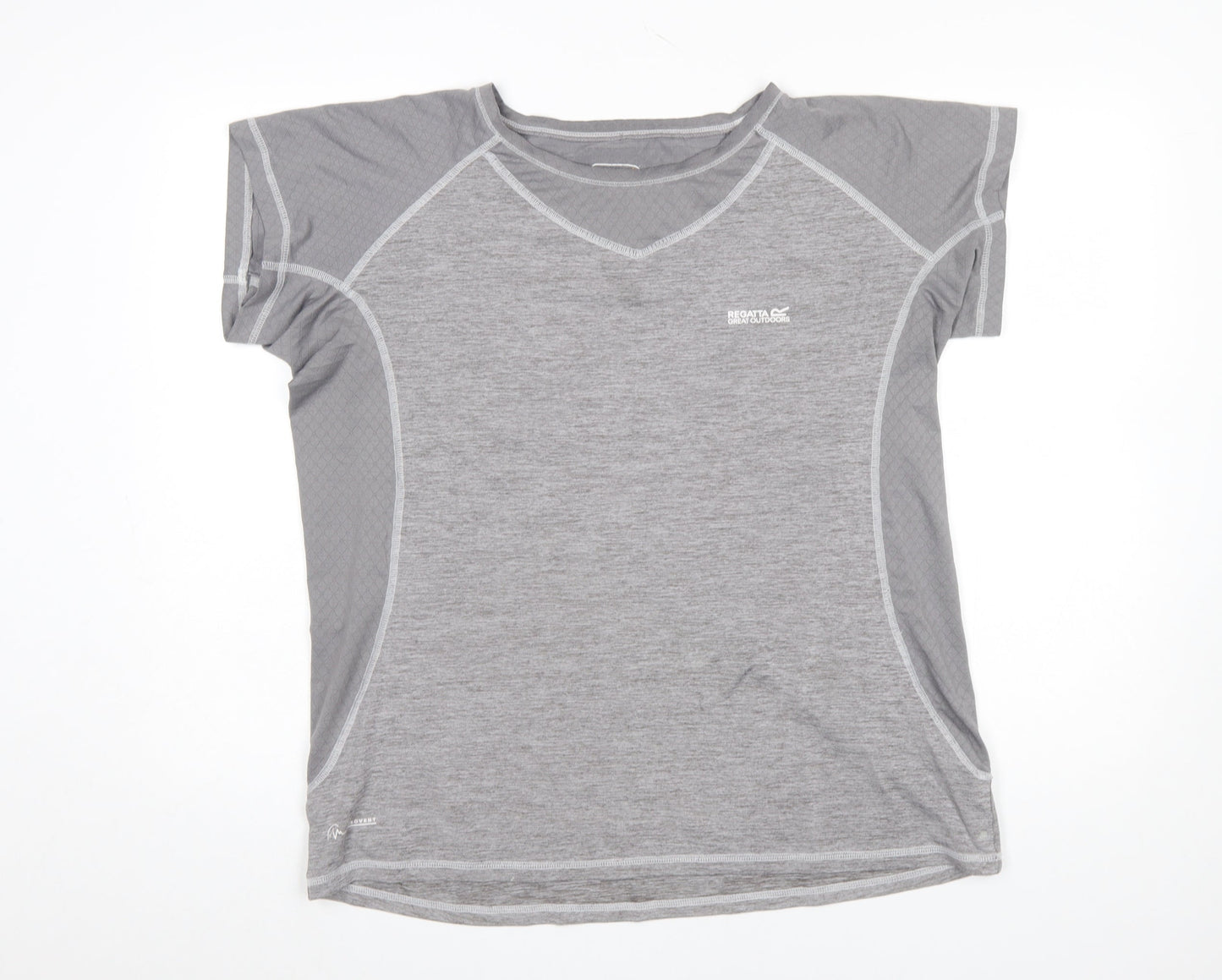 Regatta Women Grey Short Sleeve Active T-Shirt Size 18 Quick Dry