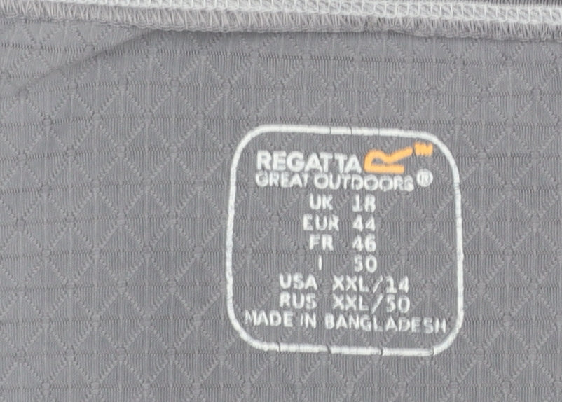 Regatta Women Grey Short Sleeve Active T-Shirt Size 18 Quick Dry