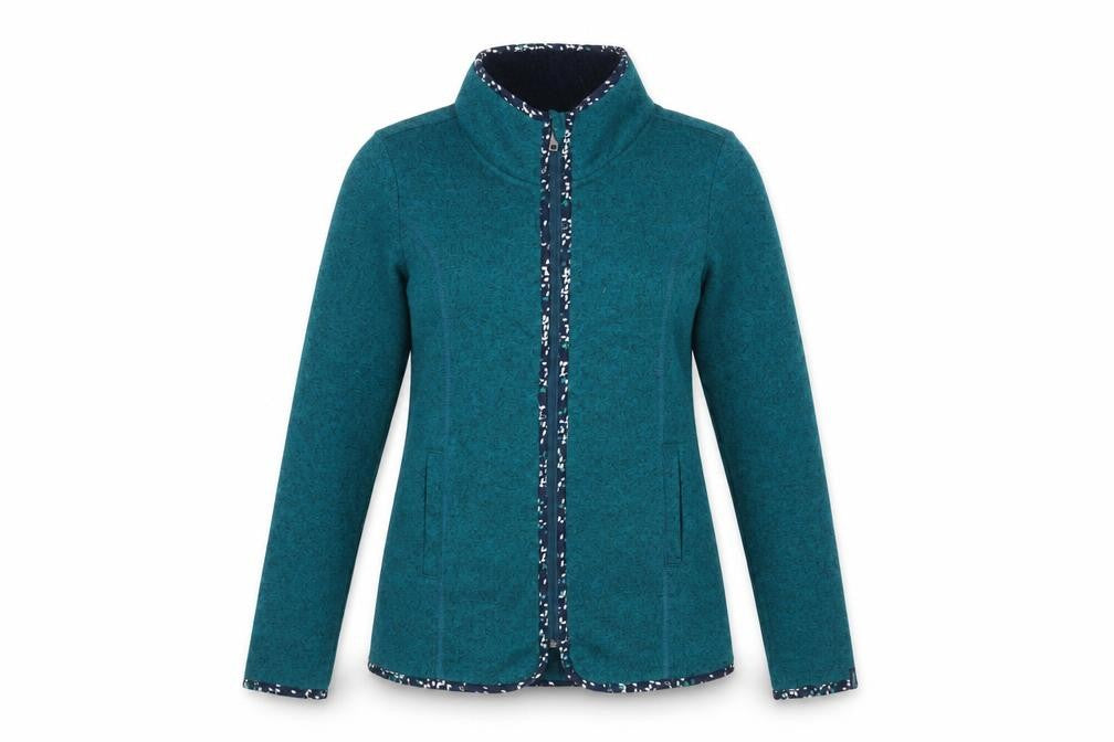 Tranquillo Womens Teal Full Zip Mid-Length Jacket Size M Classic Fit