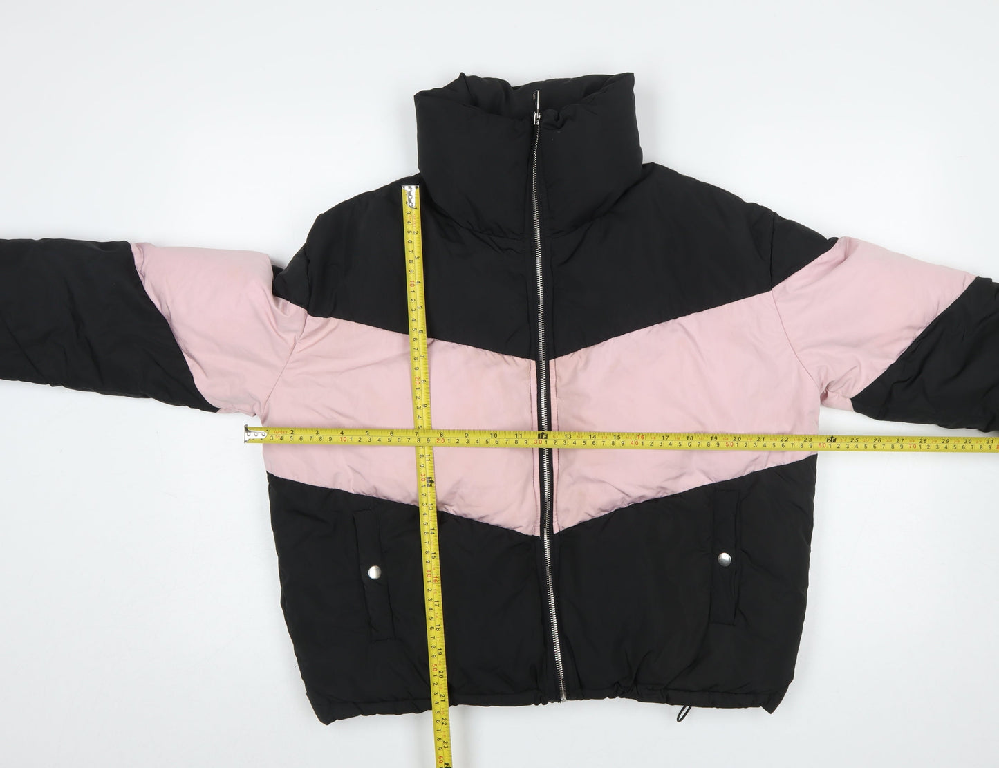 Nobody's Child Women's Black Pink Puffer Jacket Size 14 Winter Coat