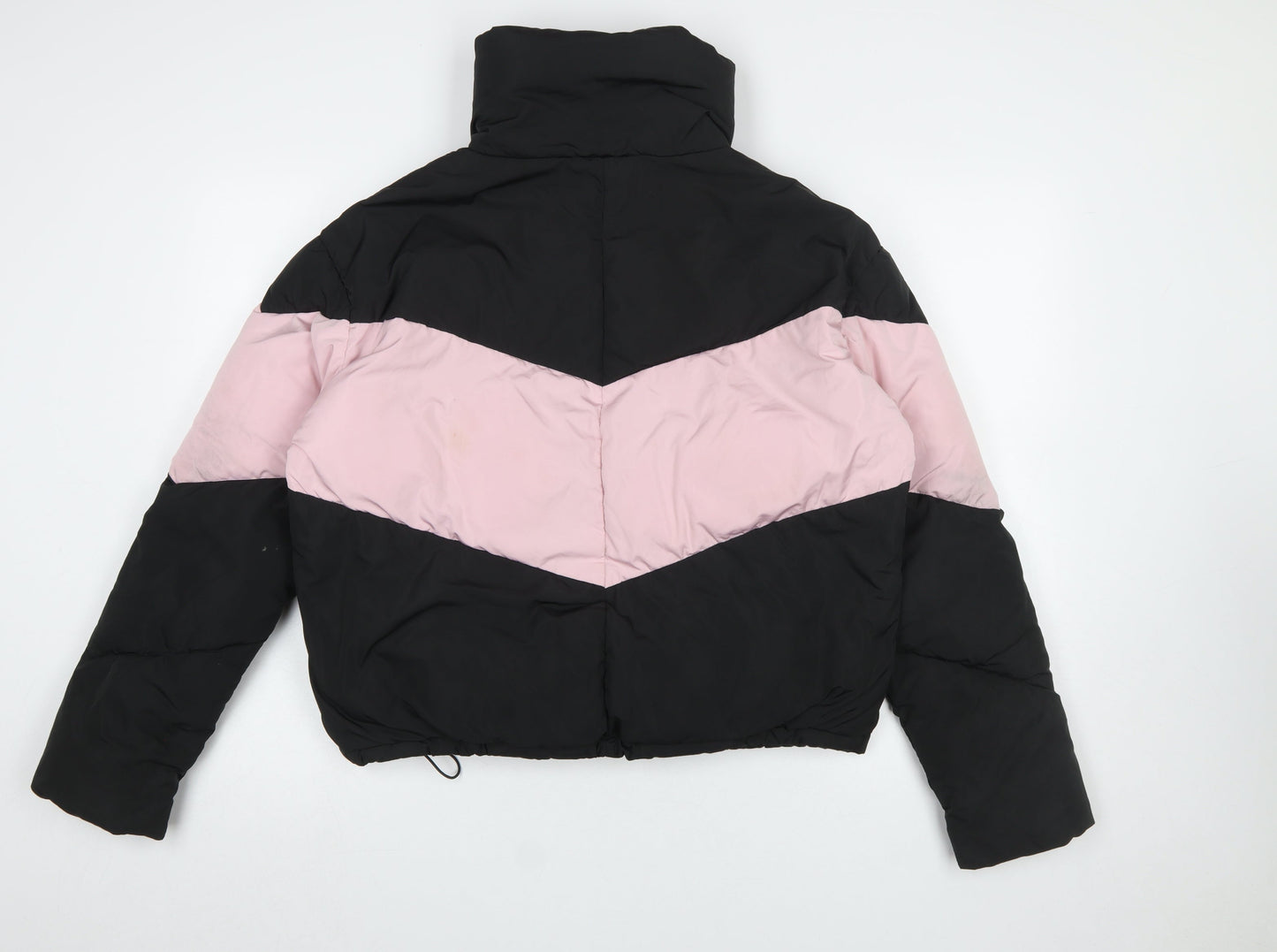 Nobody's Child Women's Black Pink Puffer Jacket Size 14 Winter Coat