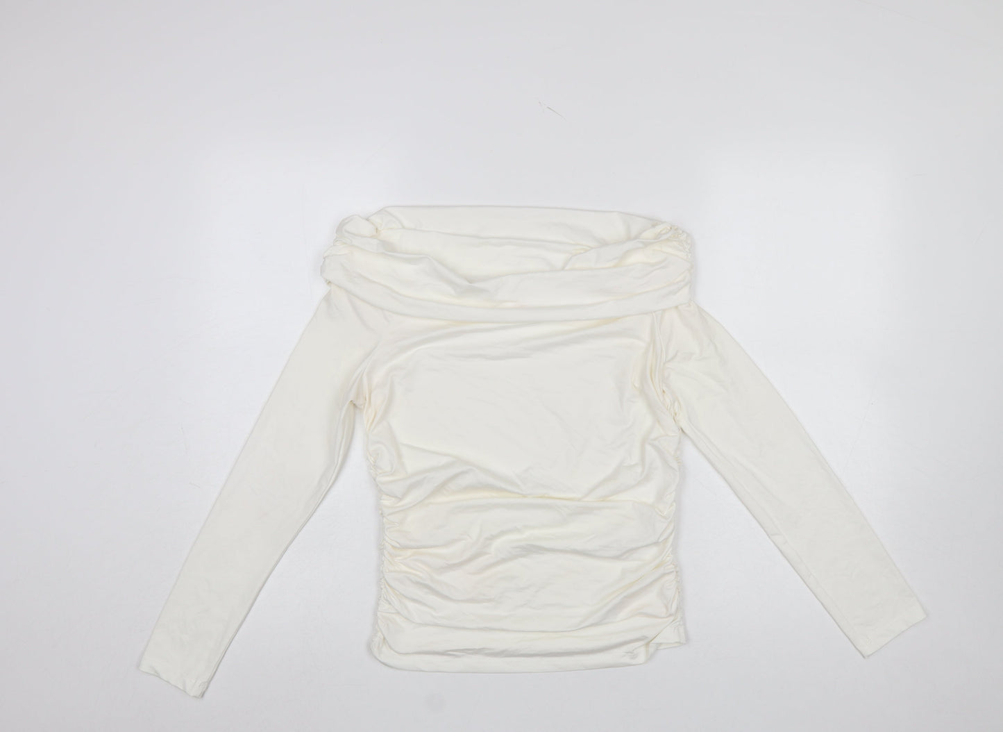 Savida Womens Ivory Off Shoulder Long Sleeve Tunic Top Size 12
