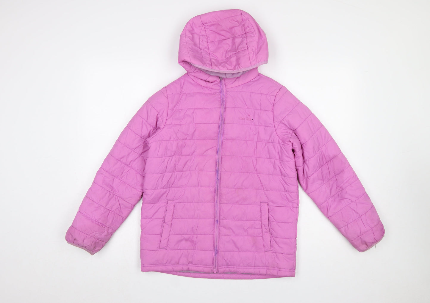 Peter Storm Girls Pink Hooded Puffer Jacket 11-12 Years Winter Full Zip