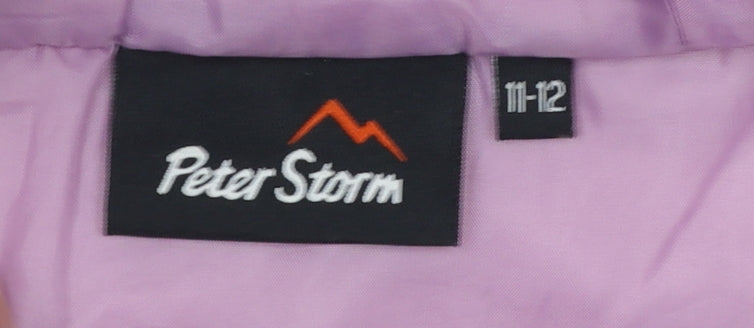 Peter Storm Girls Pink Hooded Puffer Jacket 11-12 Years Winter Full Zip