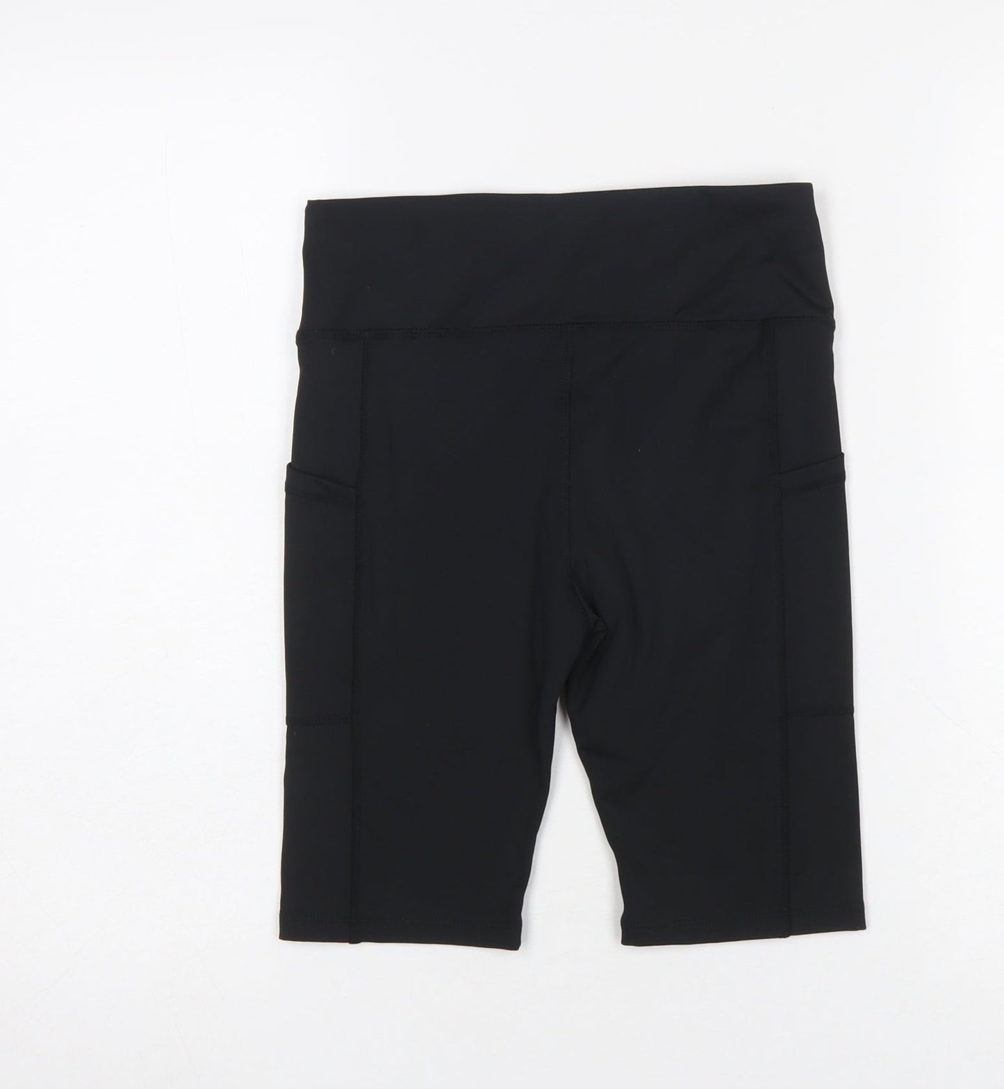 Dunnes Stores Women’s Black Biker Activewear Shorts Size 25in Waist Polyester Blend