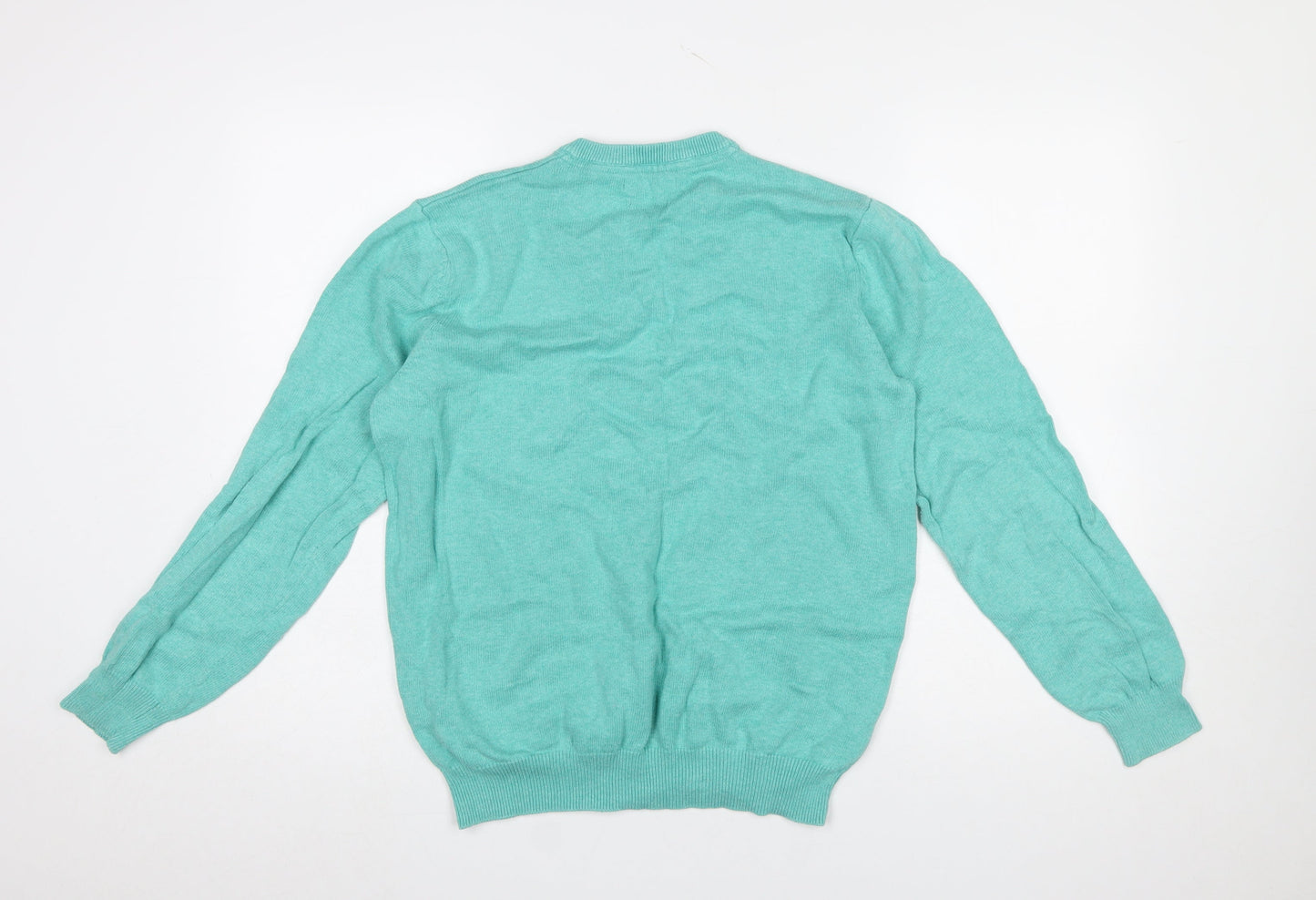 Dunnes Men’s Green Cotton V-Neck Jumper Size S