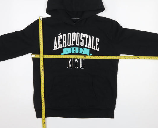 Aéropostale Womens Black Medium Pullover Hoodie NYC Graphic Print