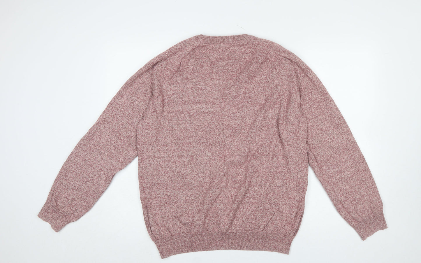 Burton Menswear Pink Cotton Crew Neck Jumper Men L Classic Knitwear