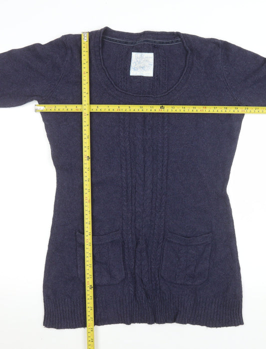 Fat Face Women's Blue Size 12 Cable Knit Long Sleeve Jumper