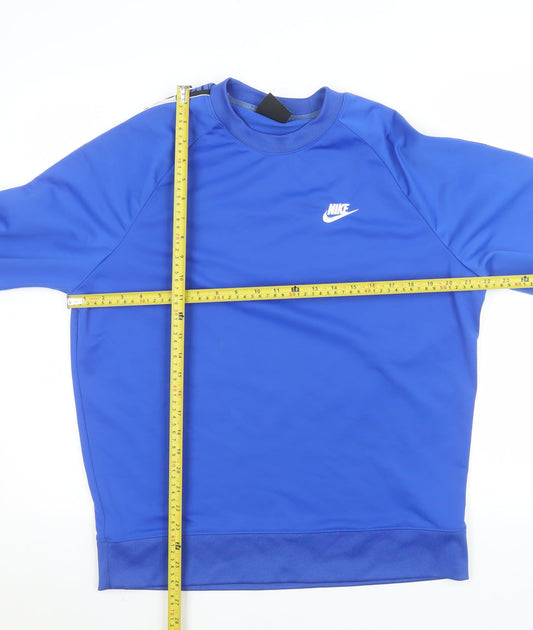 Nike Men's Blue Crew Neck Long Sleeve Casual Sweatshirt M Polyester