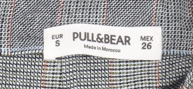 Pull & Bear Women’s Grey Check Button Front Short Skirt Size S