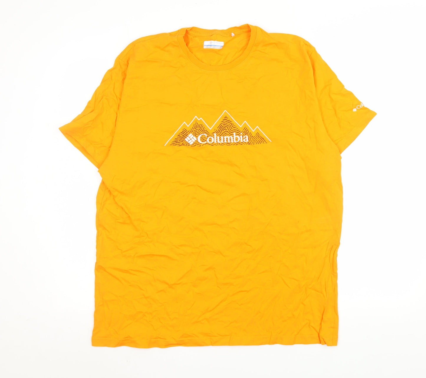 Columbia Men's Orange Graphic Crew Neck Cotton T-Shirt XL