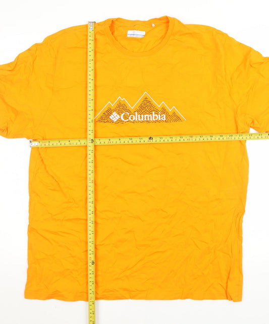 Columbia Men's Orange Graphic Crew Neck Cotton T-Shirt XL