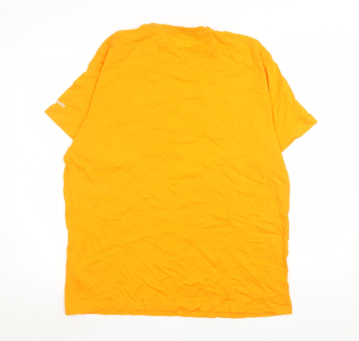 Columbia Men's Orange Graphic Crew Neck Cotton T-Shirt XL