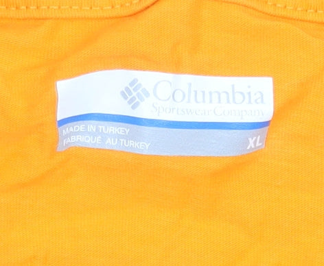 Columbia Men's Orange Graphic Crew Neck Cotton T-Shirt XL