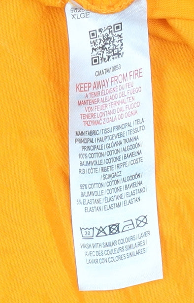 Columbia Men's Orange Graphic Crew Neck Cotton T-Shirt XL