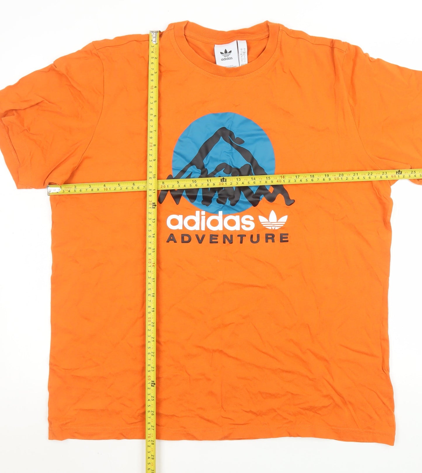 Adidas Mens Orange 2XL Adventure Graphic Cotton T-Shirt