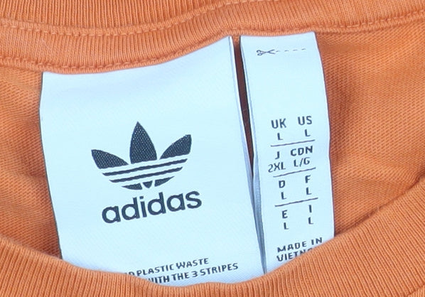 Adidas Mens Orange 2XL Adventure Graphic Cotton T-Shirt