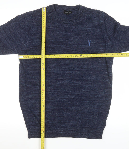 Next Men’s Blue Crew Neck Cotton Blend Pullover Jumper Size S