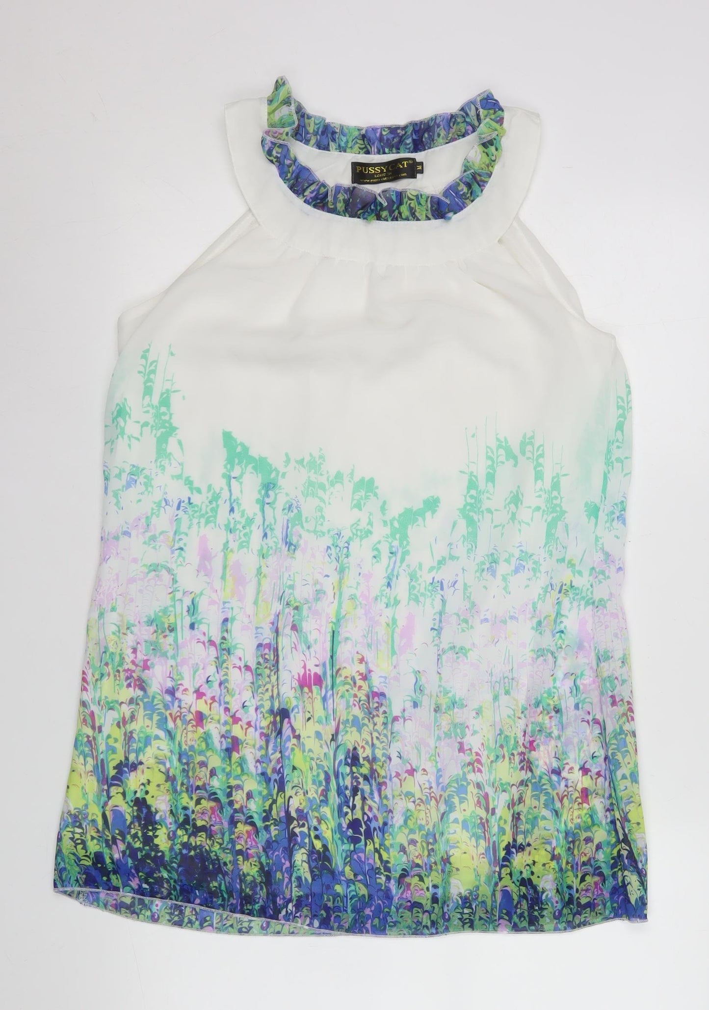 Pussycat London Womens Multicoloured Floral Halter Camisole Blouse M