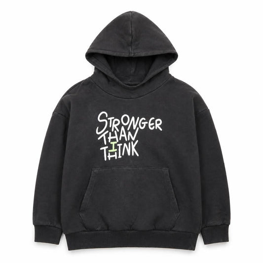 Marks and Spencer Girls Black Pullover Hoodie 6-7 Years Graphic Print Fleece