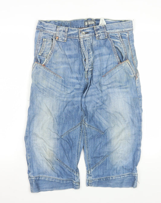 H&M Men Blue Denim Cargo Shorts Size 32 Relaxed Fit