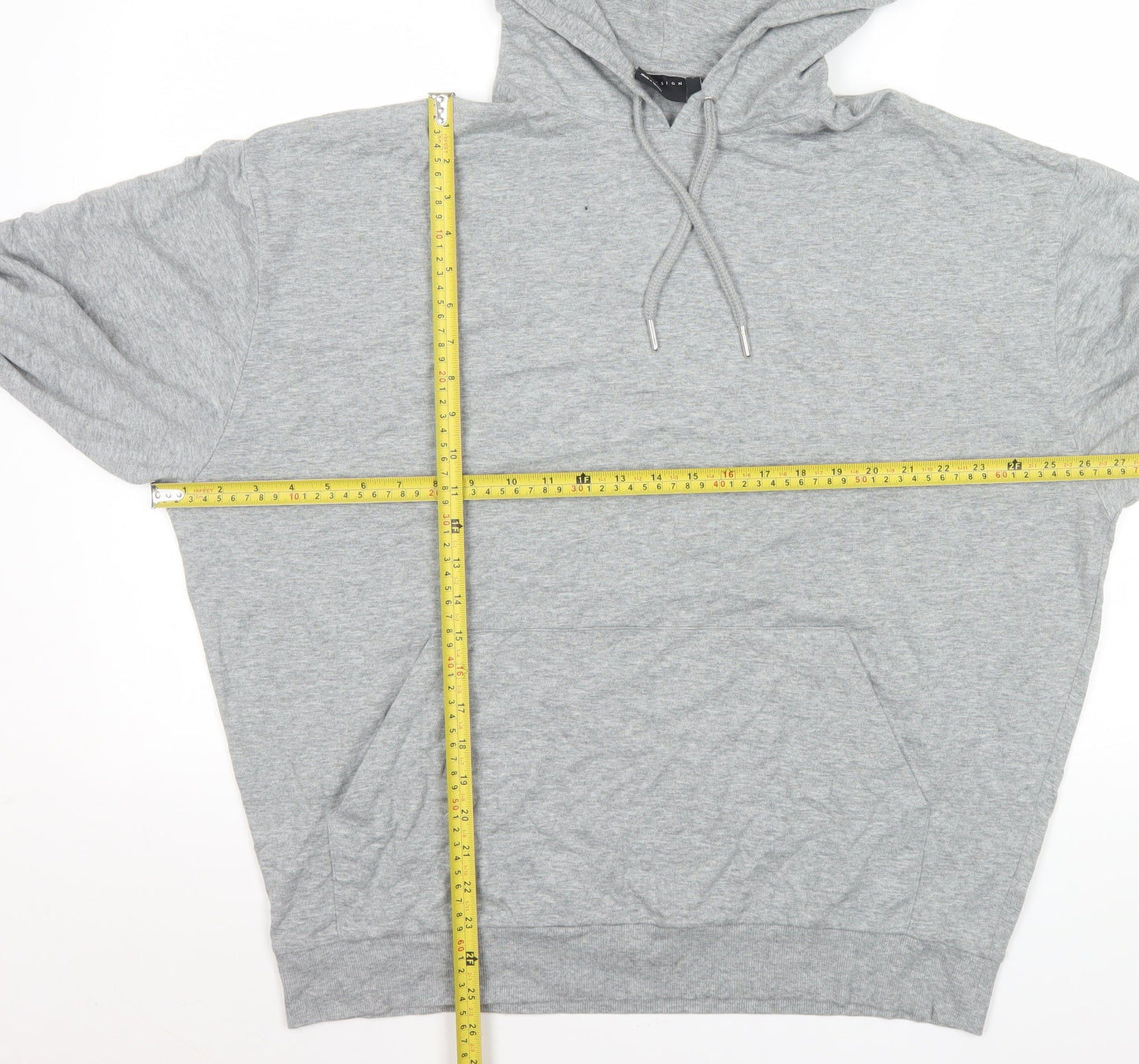 ASOS DESIGN Men’s Grey Pullover Hoodie Size L Regular Fit