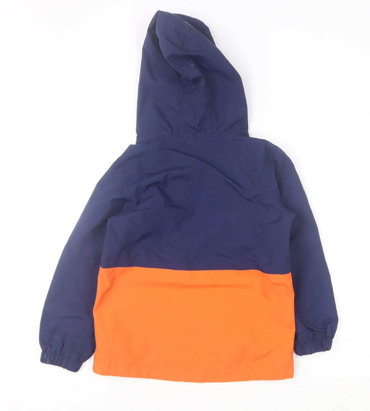 Peter Storm Boys Blue Orange Hooded Waterproof Rain Coat Jacket 5-6 Years