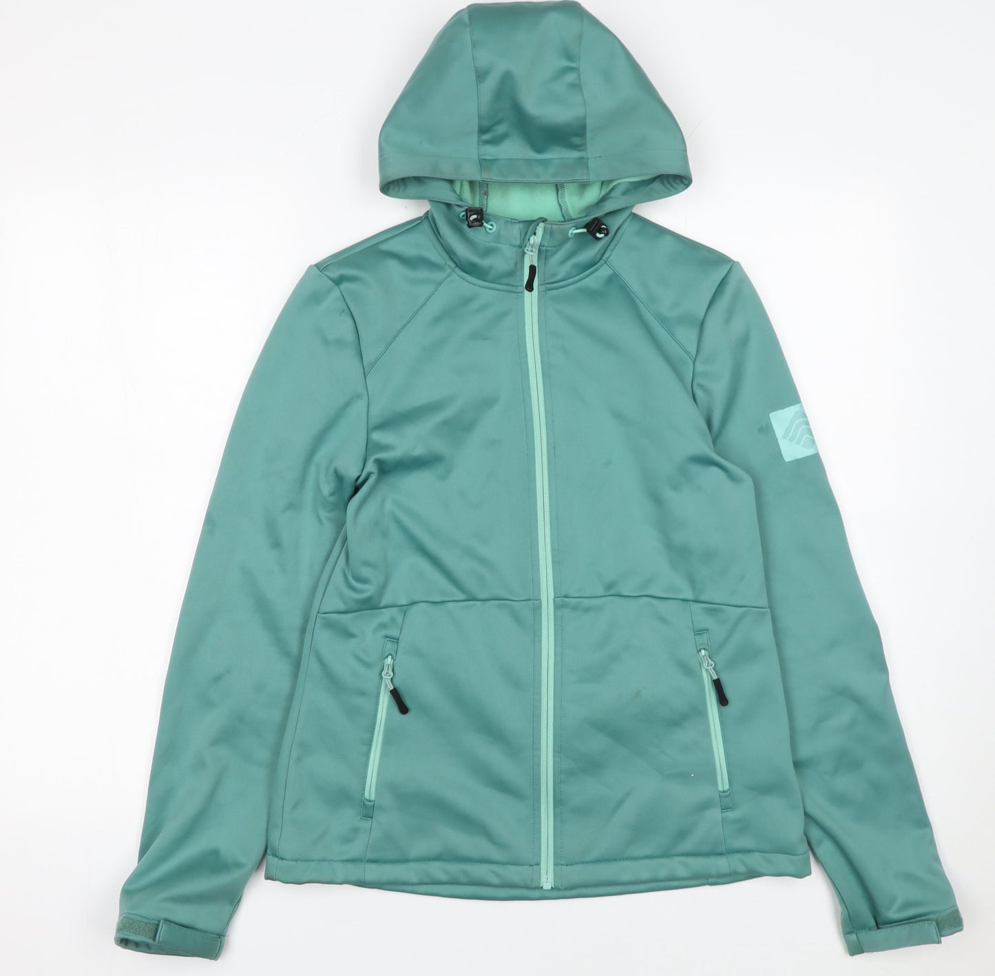 Crivit Women Green Softshell Hooded Jacket Size M