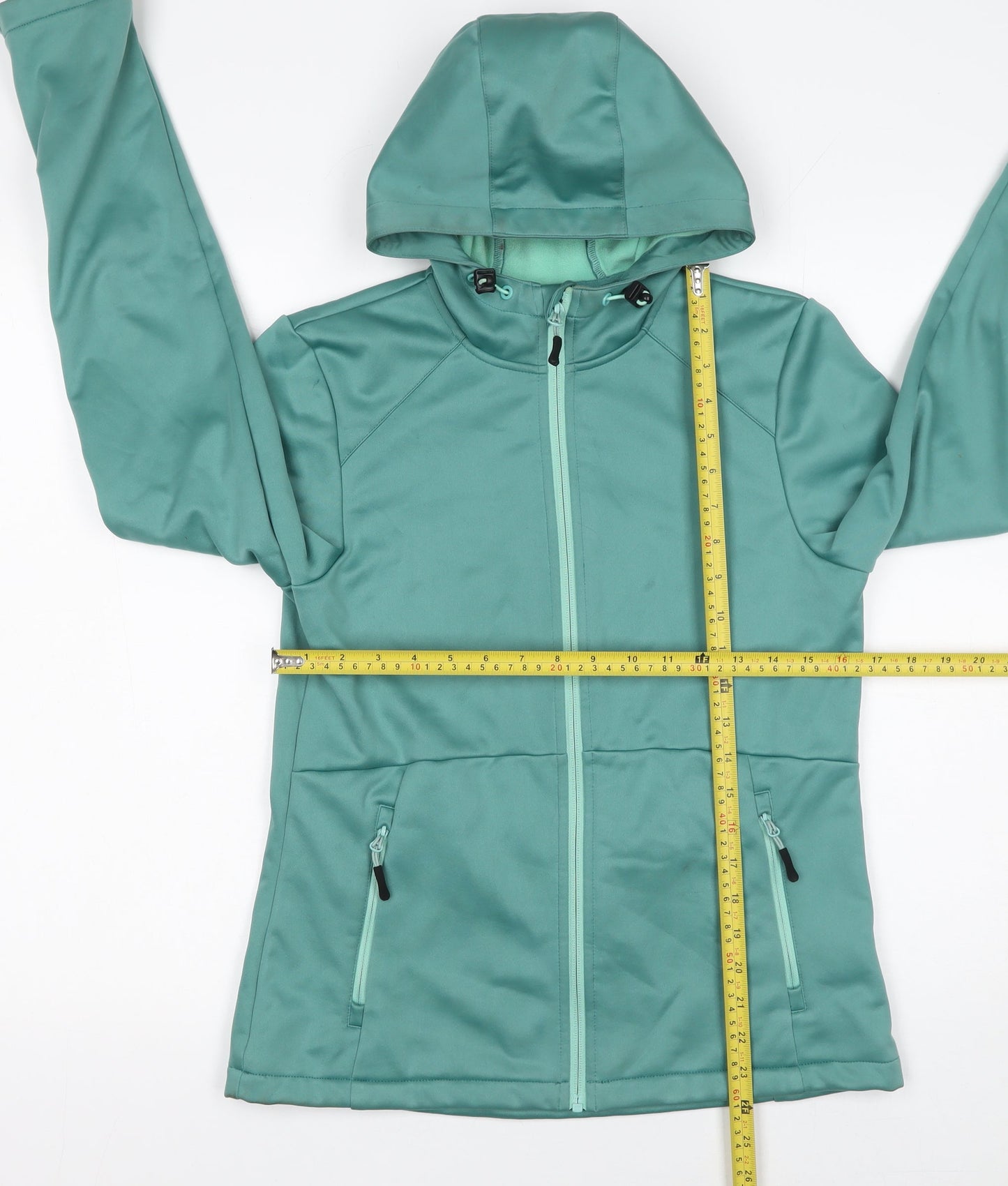 Crivit Women Green Softshell Hooded Jacket Size M
