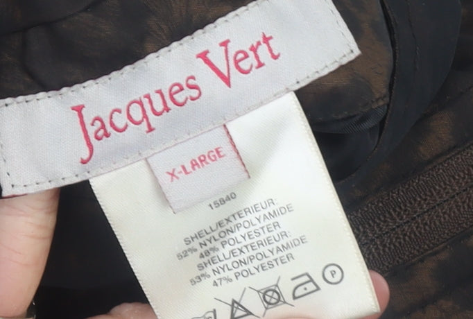Jacques Vert Women’s Brown Animal Print Hooded Long Rain Coat XL