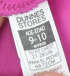 Dunnes Stores Girls Pink Hooded Full Zip Jacket 9-10 Years