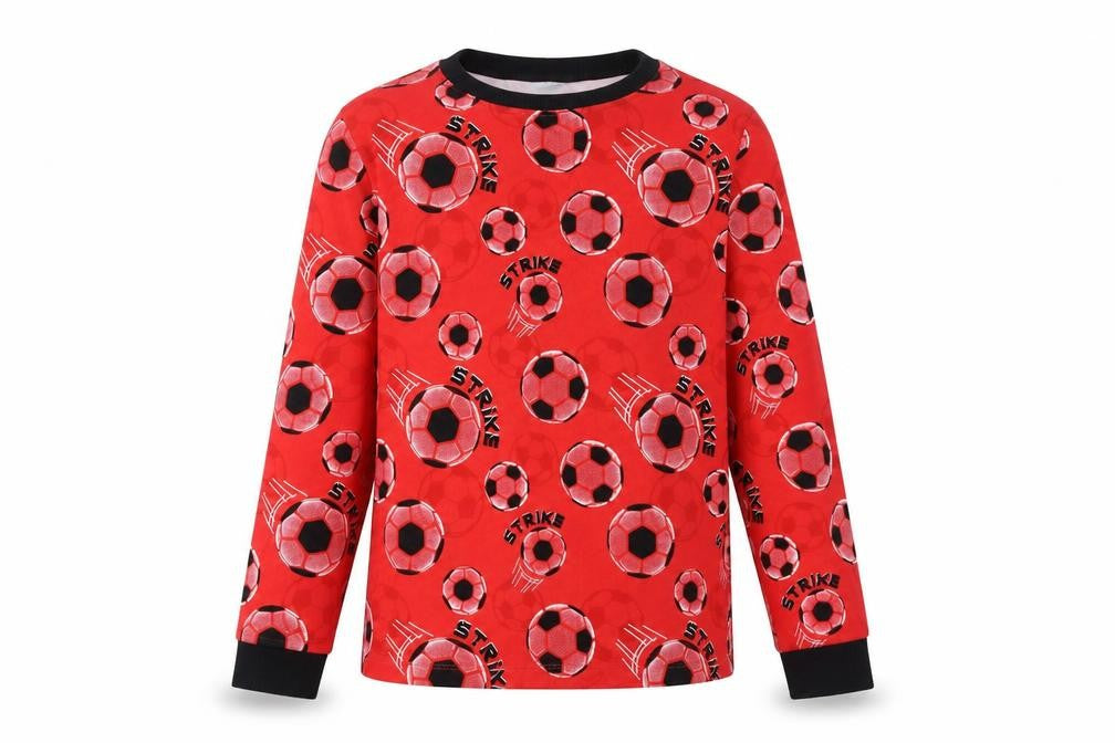 Dunnes Boys Red Football Strike Long Sleeve Pyjama Top 12-13 Years