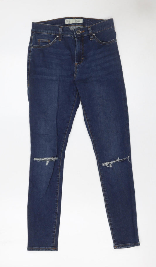 Topshop Women’s Blue Leigh Skinny Jeans Size 8 W26 L28