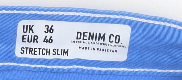 Denim Co. Men's Blue Stretch Slim Fit Chino Shorts Size 36