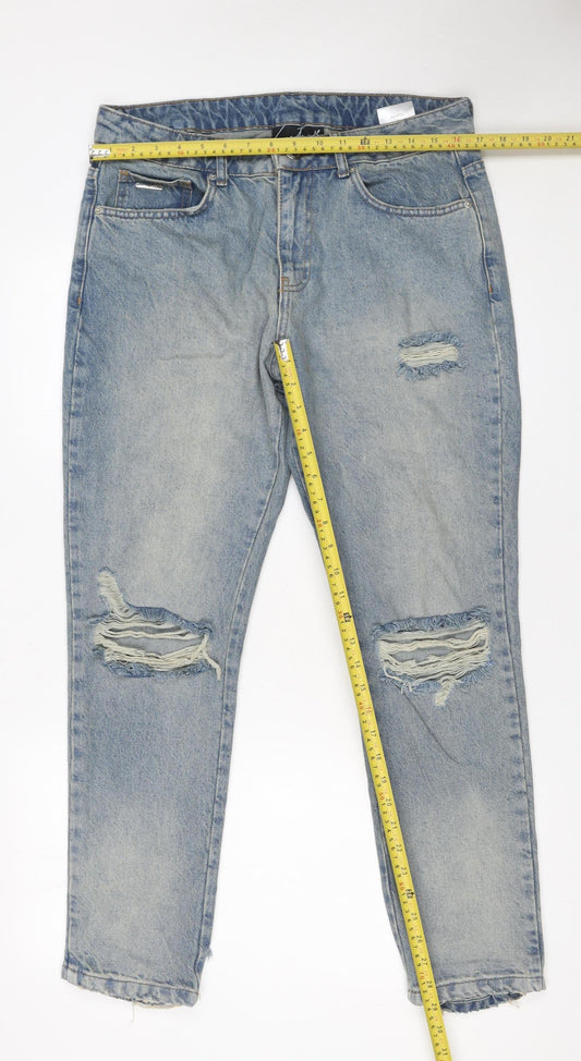 Couture Men's Blue Distressed Straight Jeans Size 32 Denim