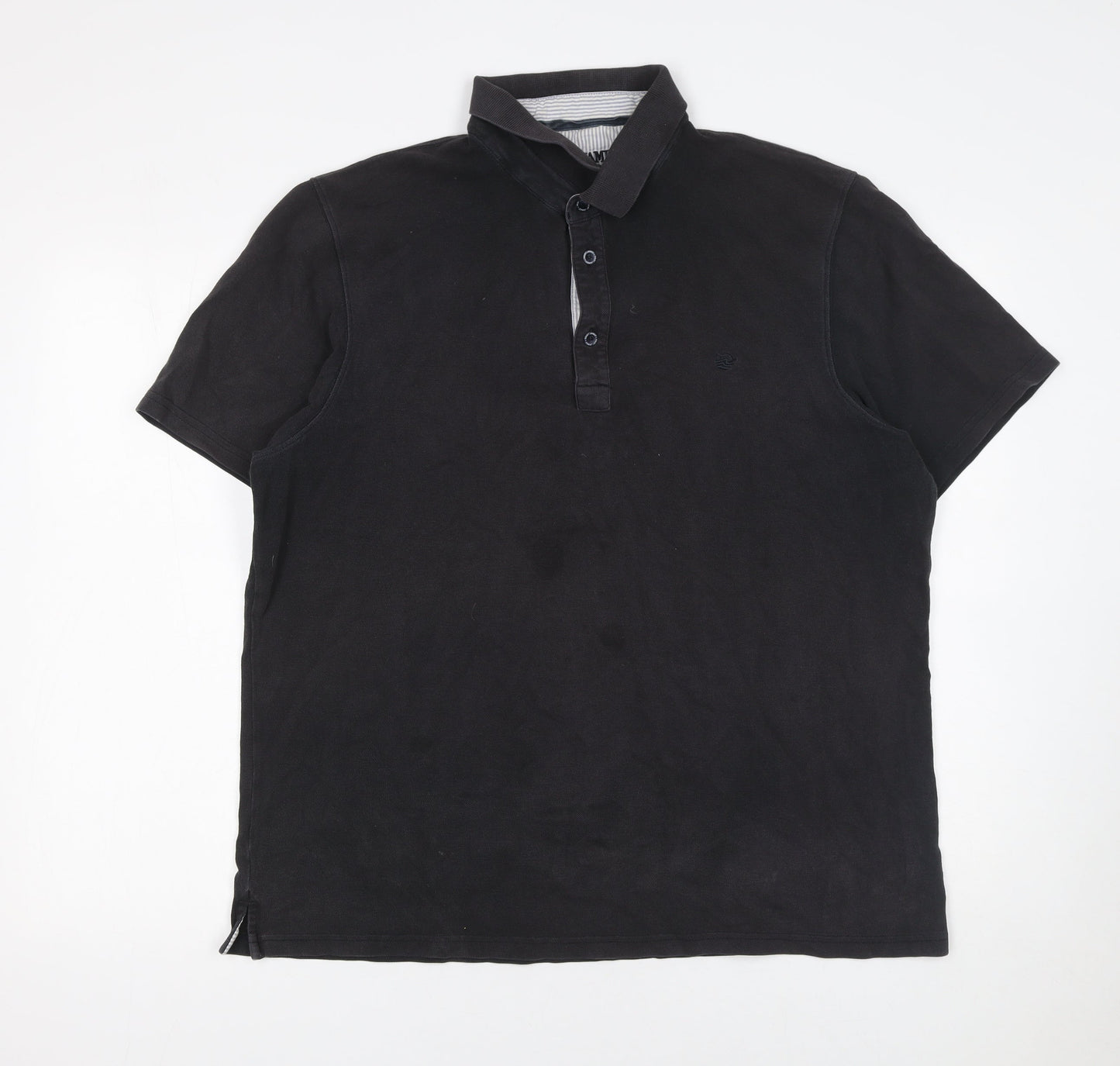 Saint James Men’s Black XL Cotton Short Sleeve Polo Shirt