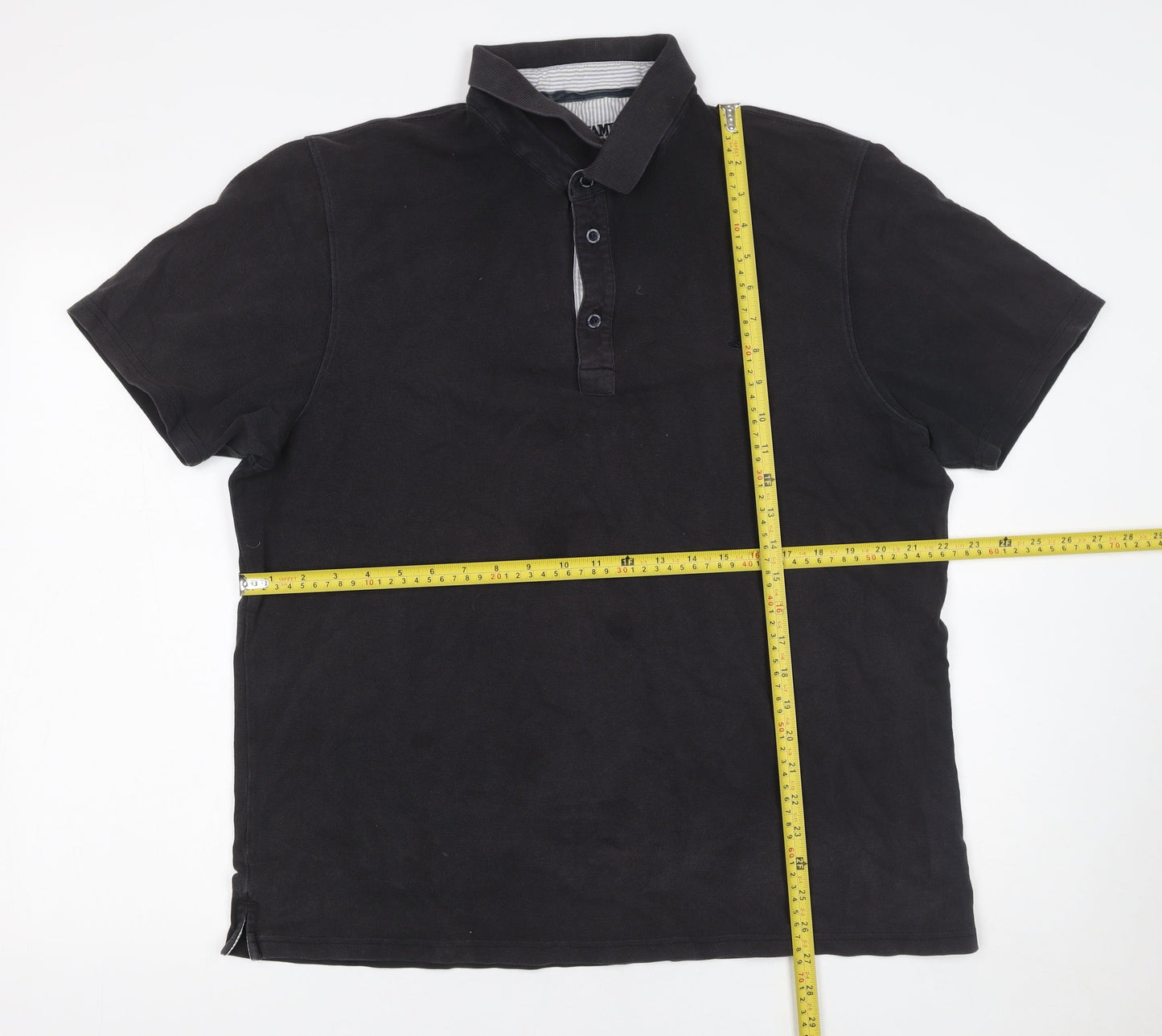 Saint James Men’s Black XL Cotton Short Sleeve Polo Shirt