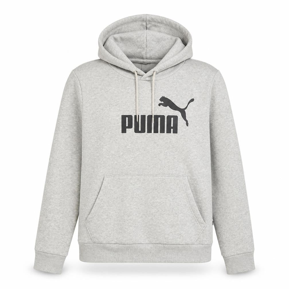 PUMA Womens Grey Pullover Hoodie Size 12 Cotton Blend Logo Print